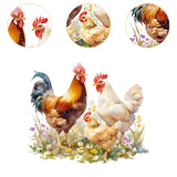 Maxbell Wall Sticker Rooster Chicken Waterproof PVC Wallpaper for Farm Home Restroom