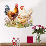 Maxbell Wall Sticker Rooster Chicken Waterproof PVC Wallpaper for Farm Home Restroom