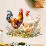 Maxbell Wall Sticker Rooster Chicken Waterproof PVC Wallpaper for Farm Home Restroom