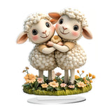 Maxbell 2D Sheep Decor Decorative Tabletop Ornament for Shelf Dining Room Countertop Style A
