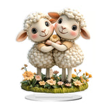 Maxbell 2D Sheep Decor Decorative Tabletop Ornament for Shelf Dining Room Countertop Style A