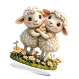 Maxbell 2D Sheep Decor Decorative Tabletop Ornament for Shelf Dining Room Countertop Style A