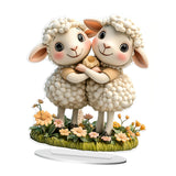 Maxbell 2D Sheep Decor Decorative Tabletop Ornament for Shelf Dining Room Countertop Style A