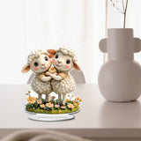 Maxbell 2D Sheep Decor Decorative Tabletop Ornament for Shelf Dining Room Countertop Style A