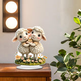 Maxbell 2D Sheep Decor Decorative Tabletop Ornament for Shelf Dining Room Countertop Style A