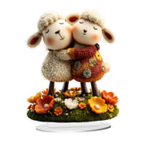 Maxbell 2D Sheep Decor Decorative Tabletop Ornament for Shelf Dining Room Countertop Style B