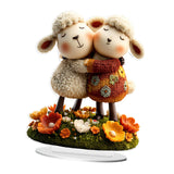 Maxbell 2D Sheep Decor Decorative Tabletop Ornament for Shelf Dining Room Countertop Style B