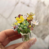 Maxbell Small Glass Vase Gift Clear Flowerpot for Living Room Room Table Centerpiece