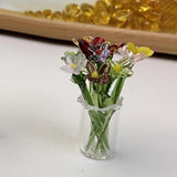 Maxbell Small Glass Vase Gift Clear Flowerpot for Living Room Room Table Centerpiece