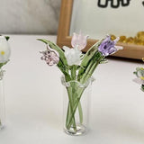 Maxbell Small Glass Vase Gift Clear Flowerpot for Living Room Room Table Centerpiece