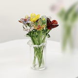 Maxbell Small Glass Vase Gift Clear Flowerpot for Living Room Room Table Centerpiece
