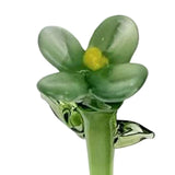 Maxbell Mini Glass Flower Decorative Decor Ornament for Mom Wife Anniversary Desktop Green