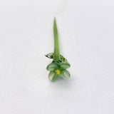 Maxbell Mini Glass Flower Decorative Decor Ornament for Mom Wife Anniversary Desktop Green