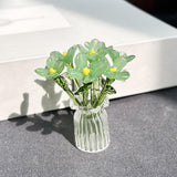Maxbell Mini Glass Flower Decorative Decor Ornament for Mom Wife Anniversary Desktop Green