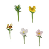 Maxbell Mini Glass Flower Decorative Decor Ornament for Mom Wife Anniversary Desktop Green