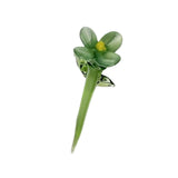 Maxbell Mini Glass Flower Decorative Decor Ornament for Mom Wife Anniversary Desktop Green
