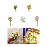 Maxbell Mini Glass Flower Decorative Decor Ornament for Mom Wife Anniversary Desktop Green