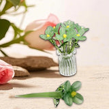 Maxbell Mini Glass Flower Decorative Decor Ornament for Mom Wife Anniversary Desktop Green