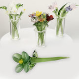 Maxbell Mini Glass Flower Decorative Decor Ornament for Mom Wife Anniversary Desktop Green