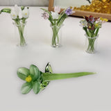 Maxbell Mini Glass Flower Decorative Decor Ornament for Mom Wife Anniversary Desktop Green