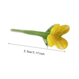 Maxbell Mini Glass Flower Decorative Decor Ornament for Mom Wife Anniversary Desktop Yellow