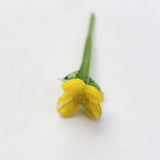 Maxbell Mini Glass Flower Decorative Decor Ornament for Mom Wife Anniversary Desktop Yellow