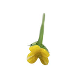 Maxbell Mini Glass Flower Decorative Decor Ornament for Mom Wife Anniversary Desktop Yellow