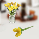 Maxbell Mini Glass Flower Decorative Decor Ornament for Mom Wife Anniversary Desktop Yellow