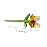 Maxbell Mini Glass Flower Decorative Decor Ornament for Mom Wife Anniversary Desktop Clear Yellow
