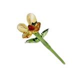 Maxbell Mini Glass Flower Decorative Decor Ornament for Mom Wife Anniversary Desktop Clear Yellow