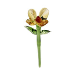 Maxbell Mini Glass Flower Decorative Decor Ornament for Mom Wife Anniversary Desktop Clear Yellow