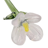 Maxbell Mini Glass Flower Decorative Decor Ornament for Mom Wife Anniversary Desktop Pink Purple