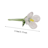 Maxbell Mini Glass Flower Decorative Decor Ornament for Mom Wife Anniversary Desktop Pink Purple