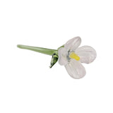 Maxbell Mini Glass Flower Decorative Decor Ornament for Mom Wife Anniversary Desktop Pink Purple