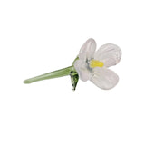 Maxbell Mini Glass Flower Decorative Decor Ornament for Mom Wife Anniversary Desktop Pink Purple