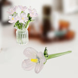 Maxbell Mini Glass Flower Decorative Decor Ornament for Mom Wife Anniversary Desktop Pink Purple