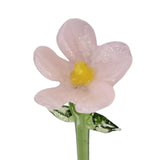 Maxbell Mini Glass Flower Decorative Decor Ornament for Mom Wife Anniversary Desktop Pink