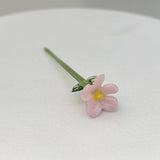 Maxbell Mini Glass Flower Decorative Decor Ornament for Mom Wife Anniversary Desktop Pink