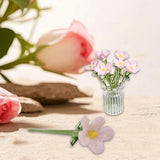 Maxbell Mini Glass Flower Decorative Decor Ornament for Mom Wife Anniversary Desktop Pink