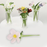Maxbell Mini Glass Flower Decorative Decor Ornament for Mom Wife Anniversary Desktop Pink