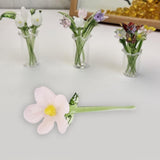 Maxbell Mini Glass Flower Decorative Decor Ornament for Mom Wife Anniversary Desktop Pink