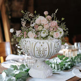 Maxbell Roman Plant Pot Vintage Iron Urn Planter for Home Indoor Plants Dried Flower S