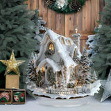 Maxbell Acrylic Decorative Sign 2D Flat Snow House Statue for Home Bedside Bookshelf