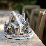 Maxbell Acrylic Decorative Sign 2D Flat Snow House Statue for Home Bedside Bookshelf