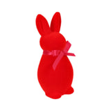 Maxbell Flocked Bunny Figurine Cute Easter Decoration for Spring Easter Centerpieces S