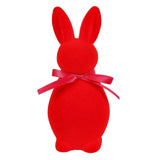 Maxbell Flocked Bunny Figurine Cute Easter Decoration for Spring Easter Centerpieces S