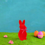 Maxbell Flocked Bunny Figurine Cute Easter Decoration for Spring Easter Centerpieces S