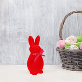 Maxbell Flocked Bunny Figurine Cute Easter Decoration for Spring Easter Centerpieces S