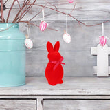 Maxbell Flocked Bunny Figurine Cute Easter Decoration for Spring Easter Centerpieces S