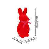 Maxbell Flocked Bunny Figurine Cute Easter Decoration for Spring Easter Centerpieces L